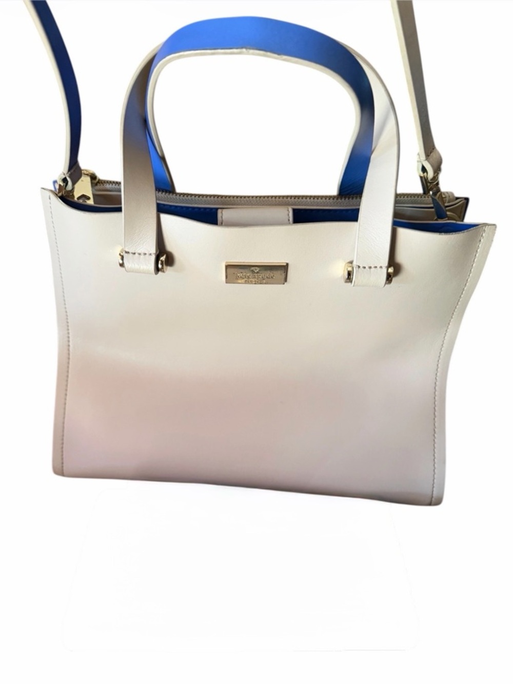 Kate Spade Cream Satchel with Blue Interior Trim Woman’s Bag
